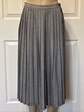 Worthington Vintage Black White Houndstooth Pleated Skirt Size 10P A line mc