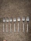 International  Sterling Silver Salad Forks - Set of 7 - Spring Glory - 272 grams