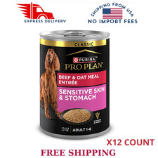 Purina Pro Plan Sensitive Skin  Stomach Beef Pat  Wet Dog Food,13 oz 12 Count 