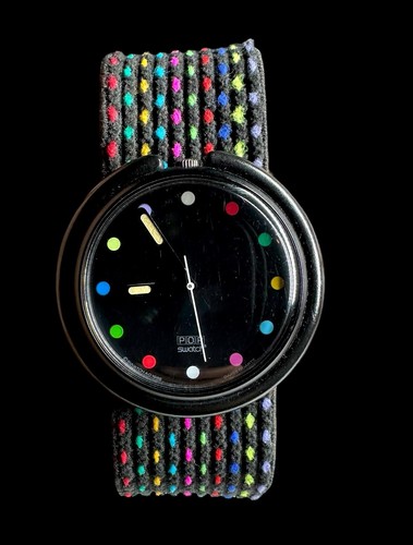 1988 Funky Rainbow Swatch Pop Watch, Swiss Made Hipster Pop Swatch Watch 80s