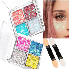 Face Glitter, Body Glitter for Women, 2PCS 8 Colors Glitter Gel for Face, Hair G