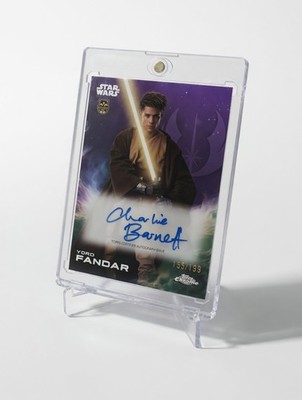 Topps Chrome Purple Star Wars Yord Fandar - Charlie Barnett Auto 155/199