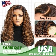 13x4 Water Wave Ombre 1B/30 200 Density Transparent Lace Wigs Human Hair