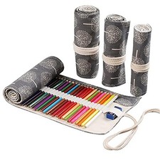 24/36/72 Slots Pencil Wrap Pencil Rolls, Artist Colored Pencils 24slots Trees