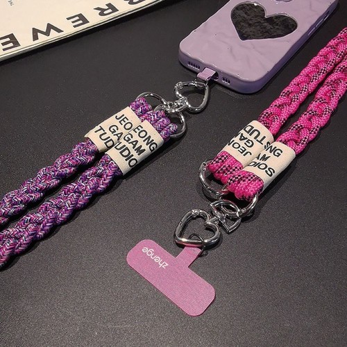 Colorful Braided Phone Lanyard Shoulder Strap Phone Charm Accessories - Photo 7 sur 16