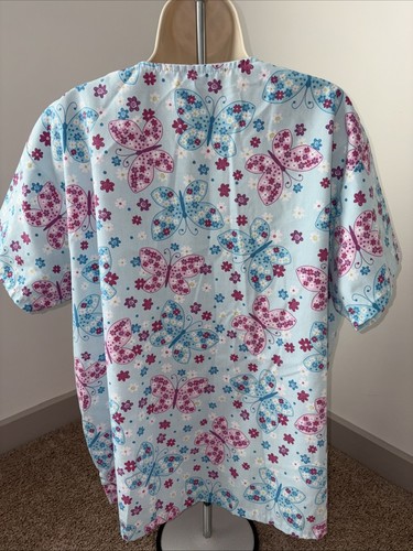 Just Love 3X Women’s Scrub Top Short Sleeves BLUE PIUNK - Picture 2 of 3