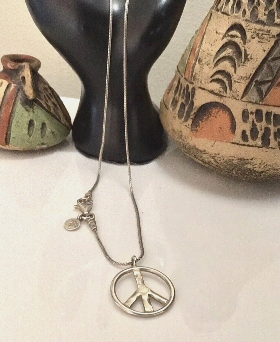 Sterling Silver Hammered Peace Pendant Sterling Silver Hammered Peace Pendant
