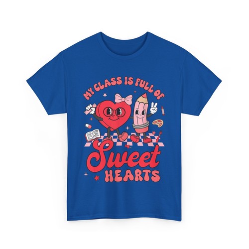 Teacher Valentines Day Shirt My Class Is Full of Sweethearts T-Shirt - Picture 10 of 12