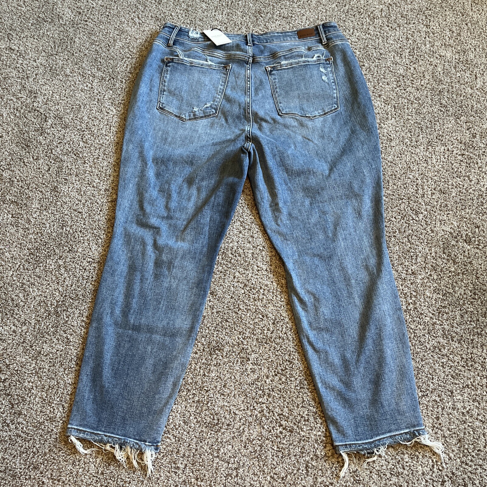 Judy Blue High Waist Boyfriend Fit Destroyed Denim Jeans  20W New 37 X 28 - View 13