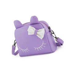 Pinky Family Cute Cat Ear Purse Kids Handbags Candy Color Crossbody Bag PU Le...