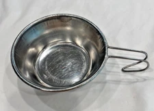 Vintage Stainless Steel Sierra Cup for Backpacking Camping with Curved Handle 