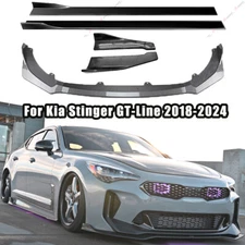 For KIA Stinger 2018-24 2022 Carbon Fiber Look Front Rear Bumper Lip Side SKirts