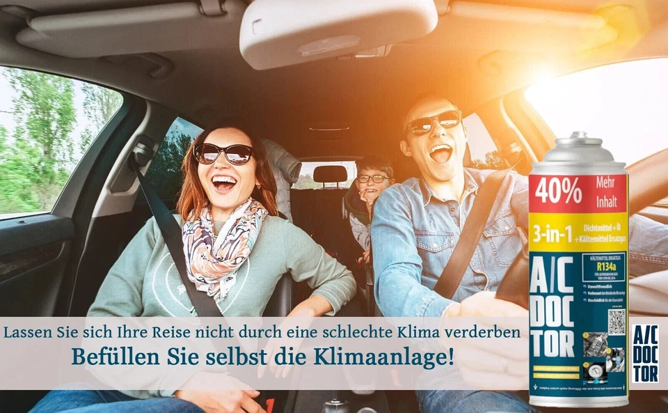 3in1 Dichtmittel + Öl + Kältemittel Ersatzgas R134A für Autos von 1995 bis 2016 - Bild 2 von 4