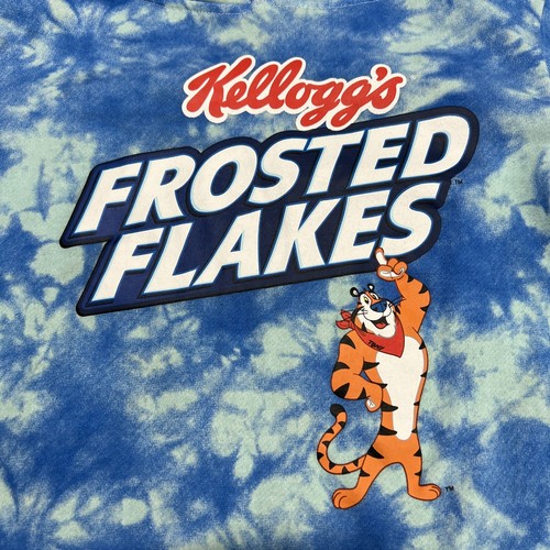 Justice Kelloggs Frosted Flakes Hoodie Sweatshirt Girls Large Blue Tie Dye Retro - Picture 6 of 17