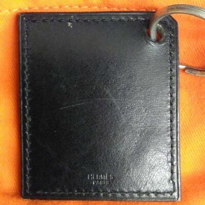 HERMES Key Ring Holder Black Campagne Leather Ligne Picto Porte 