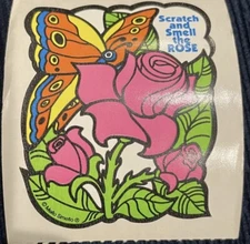 1 Sheet VINTAGE 80’S MELLO SMELLO ROSE BUTTERFLY  SCENTED SNIFF STICKER