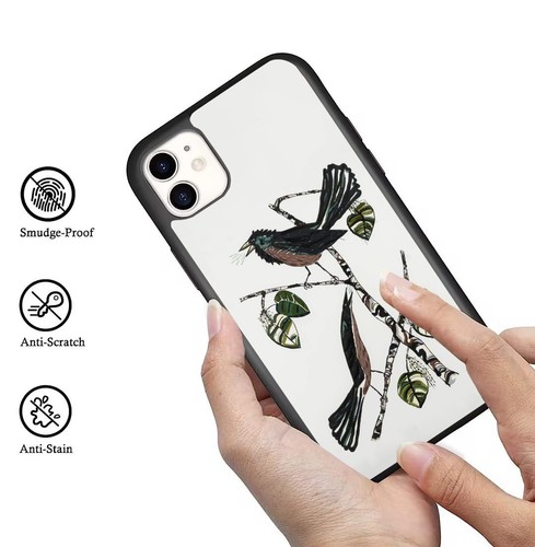 For iPhone SE XS XR Max 5 6 7 8 Plus Quiscalus boat tailed grackle Case Friendly - Picture 25 of 25