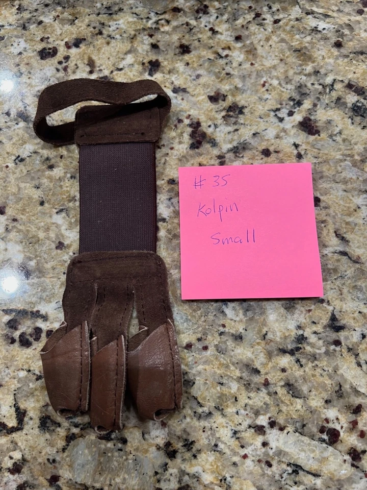 Archery Vintage Shooting Glove Leather USA Small Long Kolpin #35 - Image 2 of 2