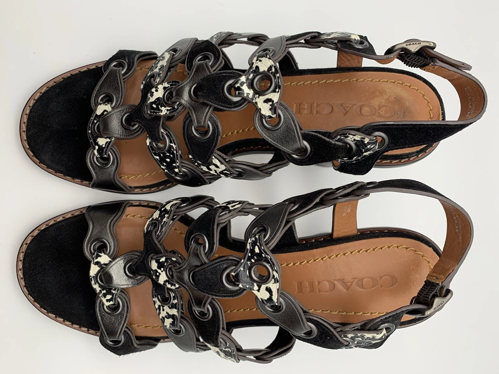 Sandali Coach donna US 6 5 Coach Links tutti in pelle tacco 3 5" stupendi!