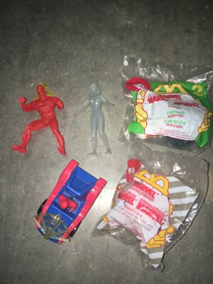 McDonalds 1996 Marvel Heroes 5pc toys Spiderman Storm Torch Invisible Woman U3