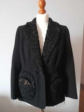 Stunning Handmade Black 40s Vintage Women's Jacket, Rare Find, Bespoke