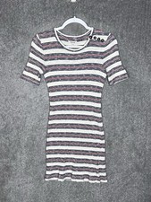 Madewell Ribbed Lawton Mini Dress Womens Size Small Knit Red White Blue Striped