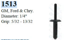 50 Pcs Fastener Black Blind Rivets Compatible With GM, Ford & Chry.