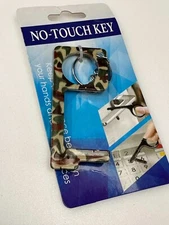 No Touch Door Opener Pin Tool Camouflage Print Safety Keychain 