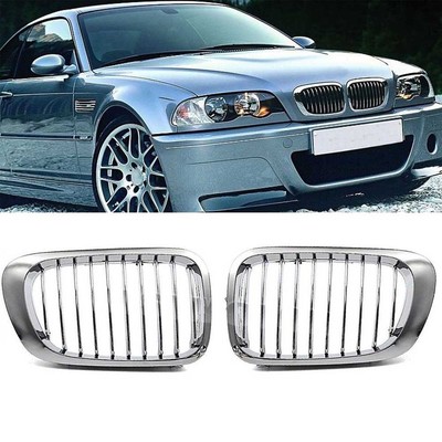 Chrome Front Kidney Grill Grille For Bmw E46 M3 325ci 330ci 328 3series 2d 99 03 Ebay