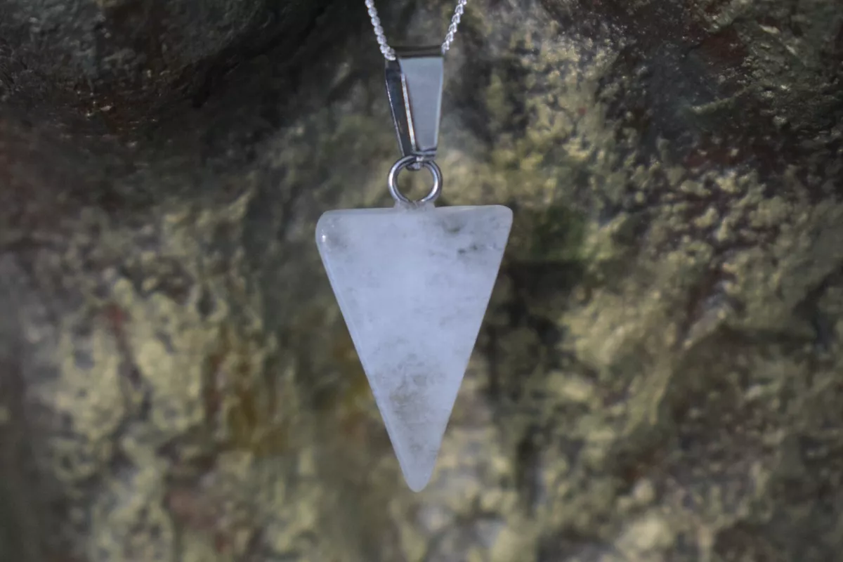 Clear quartz shop triangle pendant