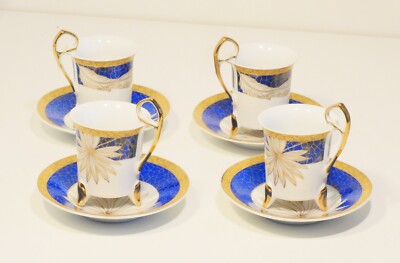 Yamasen Japan Tee/Kaffee Espresso Set Tassen + Teller, Gold Collection 24ct