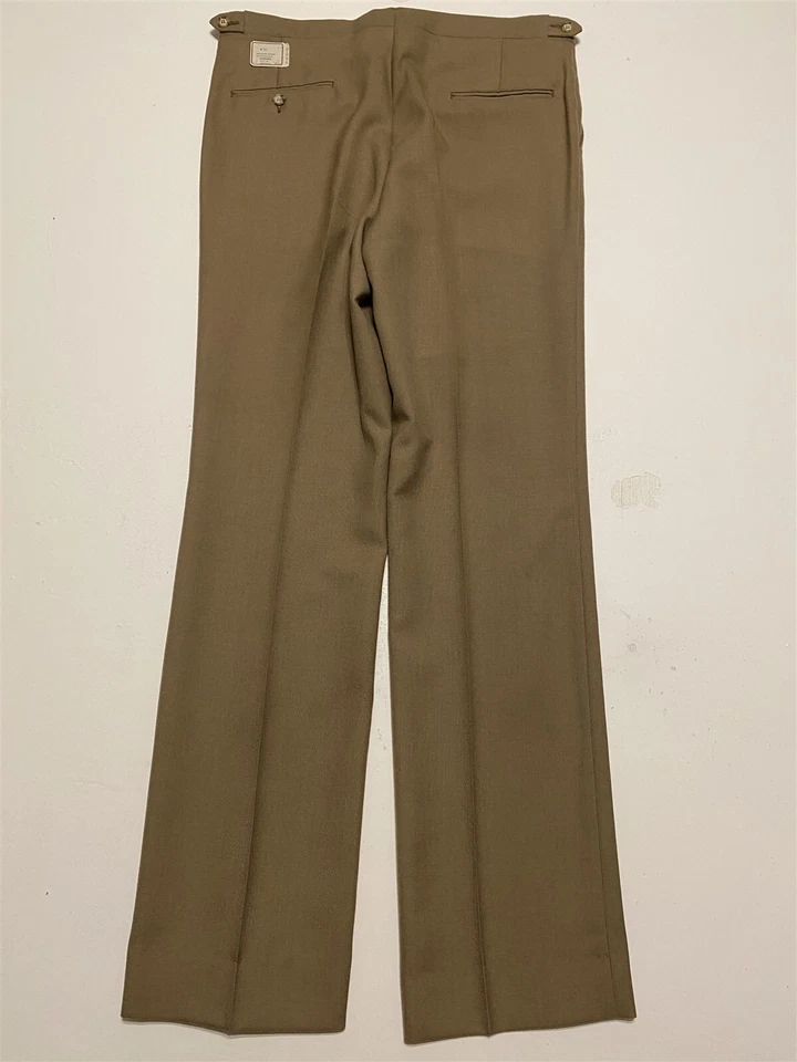 NWT VTG Sanger Harris 36 x 34 USA Made Brown Cinch Waist Dacron & Wool Trousers - Image 4 of 4