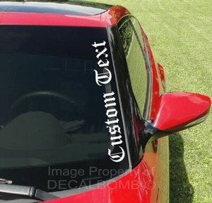 Custom-Text-Old-English-Vertical-Side-Windshield-Decal-32-034-x4-034-Turbo-Diesel
