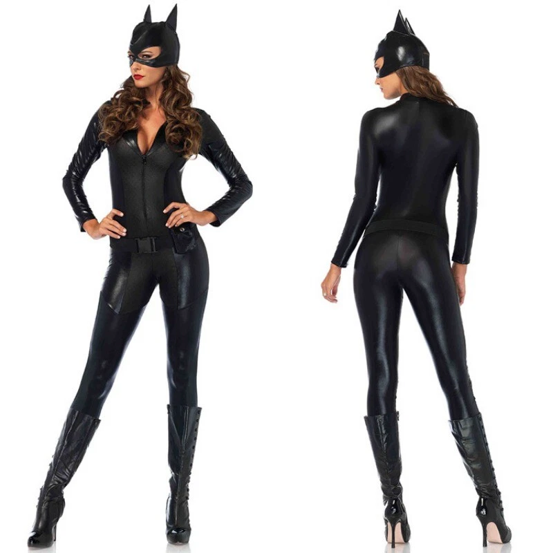 El Caballero Oscuro Cosplay Disfraces Se levanta Selina Catwoman Fiesta Mono Halloween Foto 3 de 3