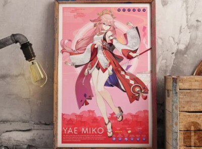YAE MIKO | Genshin Impact Profile Poster | Anime Poster