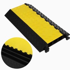 1 Pack of 3-Channel Rubber Cable Protector Ramps Heavy Duty 28000 lbs Capacity