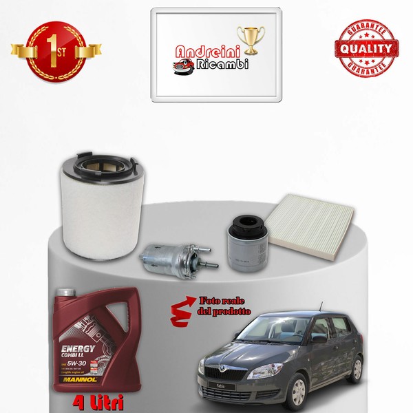 Set Service 4 Filter Und ÖL Skoda Fabia II 1.2 TSI 63KW 86CV Von 2010->-image