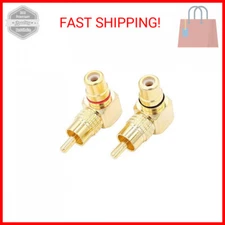 RCA Right Angle Adapter Gold-Plated 2-Pack 90 Degree RCA Adapter Plug Connector