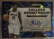 Adam Flagler Baylor Bears Basketball Panini Prizm Ice Rookie autograph card /75