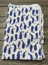 Carters White Blue Whales Baby Infant Receiving Blanket