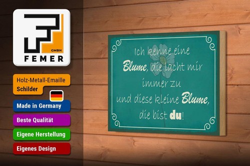 Holzschild Spruch 18x12cm ich kenne eine Blume die bist du Schild wooden sign - Picture 3 of 5