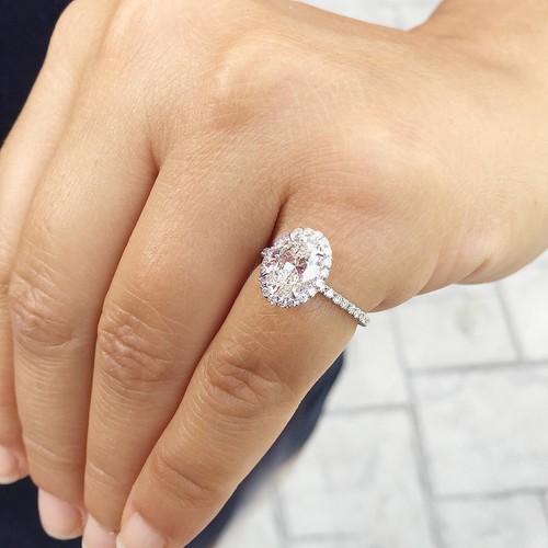 IGI Certified 14k Solid White Gold Oval Cut Diamond Engagement Rings 2.50ctw - Picture 7 of 8