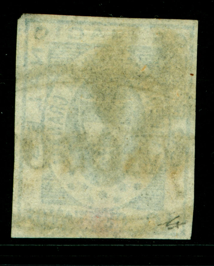 COLOMBIA 1861 ARMS of New GRANADA 10c sky blue Sc# 16 used "BOGOTA + ZERO"cancel - Image 2 of 2