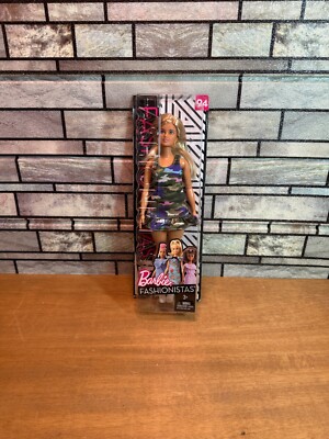 Barbie Fashionistas Urban Camo Doll, Curvy Barbie Fashionistas Doll 128 Wearing \u201cGood Vibes Only\u201d Camo Tank