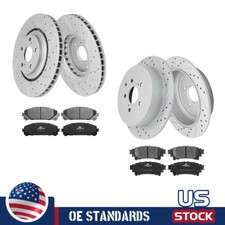 For Toyota Sienna Highlander RX350 Front Rear Disc Rotors Ceramic Brake Pads
