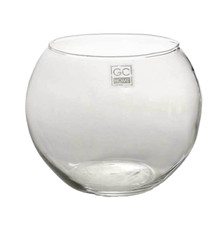 VASO SFERA PALLA SFERICO VETRO TRASPARENTE PORTA FIORI TONDO CENTRO TAVOLA Ø35cm