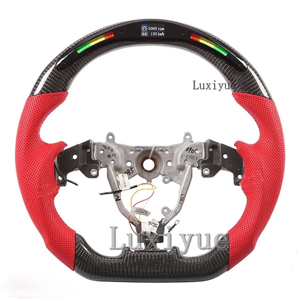 LED Carbon Fiber Custom Steering Wheel for Lexus IS 250 300 350 ISF RED