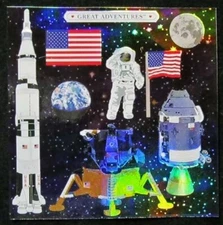 Mrs Grossman Vintage 6x6" Sticker Sheet 'Apollo Mission' (Retired)