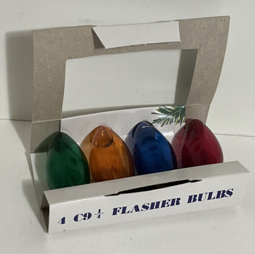 Vintage C9 1/4 Replacement Flasher Bulbs (Green, Orange, Red, Blue) NOS Holiday - Picture 5 of 6