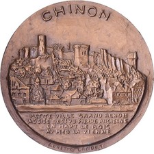 [#399965] France, Medal, Château de Chinon, Bronze, Annette Landry, MS